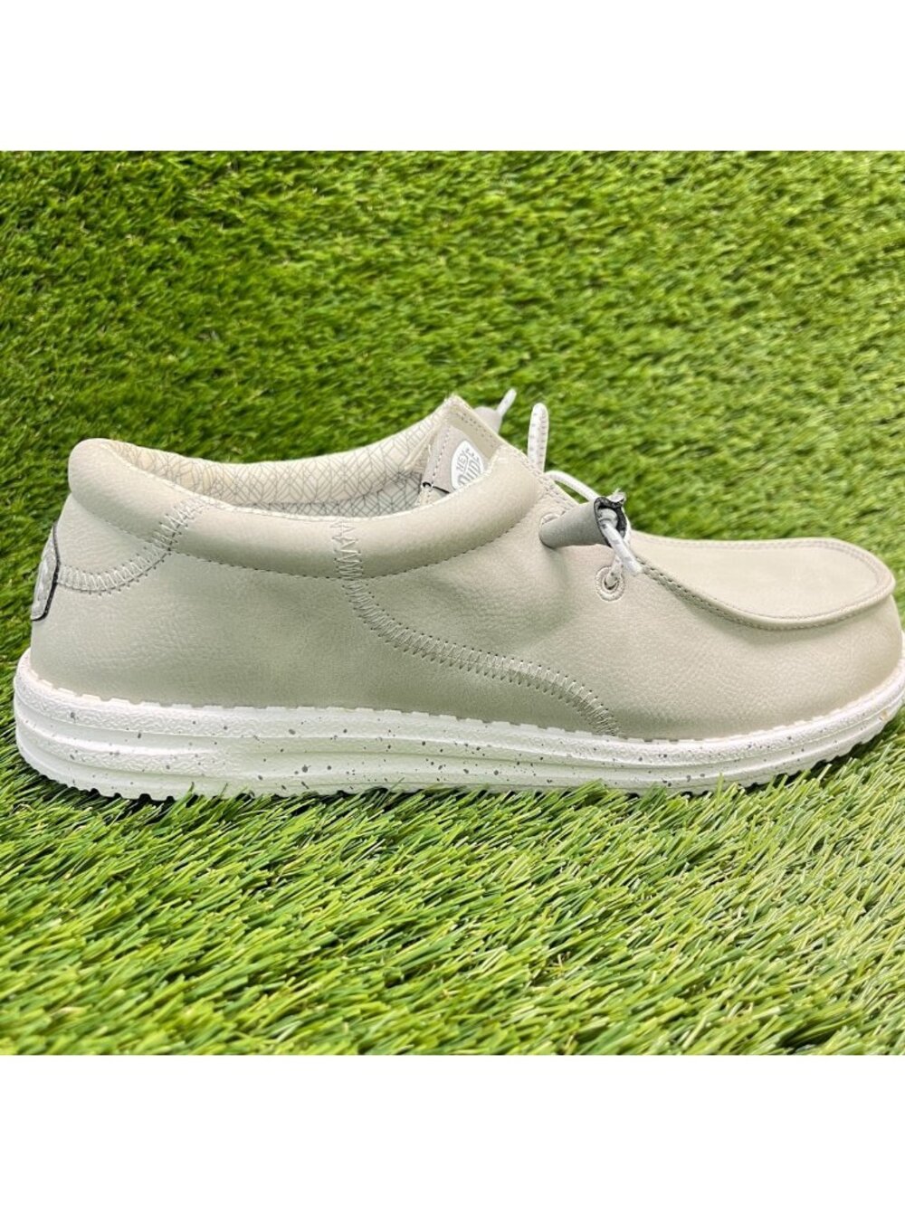 Hey Dude Wally Stitch Stone Mens Size 9 Light Gray Athletic Slip On Shoes